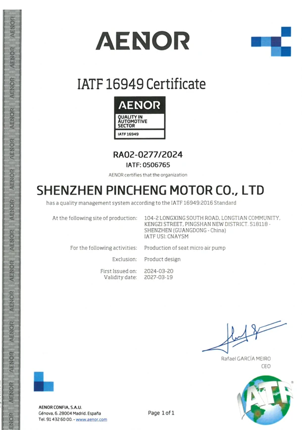 IATF 16949 Certificate IATF 16949 Certificate